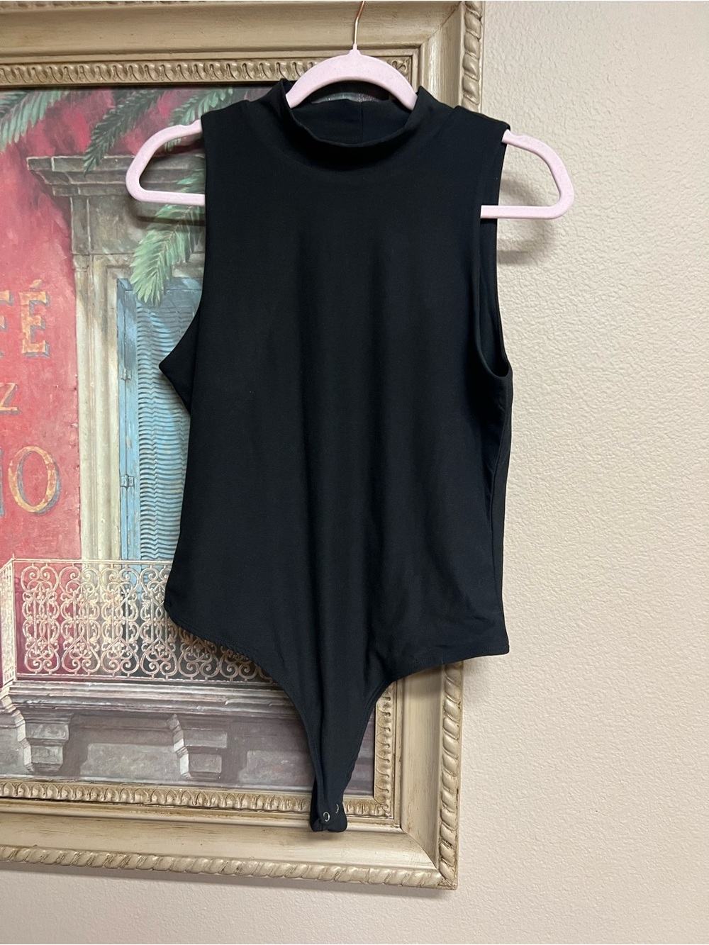 Olive & Oak Black Sleeveless Mock Neck Bodysuit L/XL